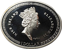 Монета 1 доллар 2011 Год кролика Лунный календарь Ниуэ