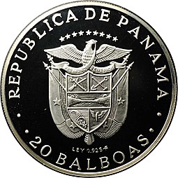 Монета 20 бальбоа 1975 Симон Боливар Панама