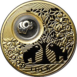 Монета 2 доллара 2013 На Удачу - Слоны Ниуэ