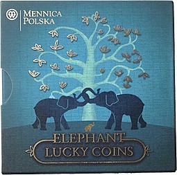 Монета 2 доллара 2013 На Удачу - Слоны Ниуэ