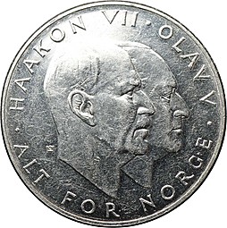 Монета 25 крон 1970 25 лет победы над фашизмом Норвегия