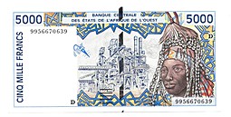 Банкнота 5000 франков 1999 Западная Африка Мали