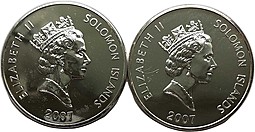 Набор 5 долларов 2007 Год Свиньи Соломоновы острова 2 монеты