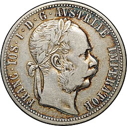 Монета 1 флорин 1874 Австрия