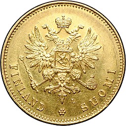 Монета 20 марок 1891 L Русская Финляндия