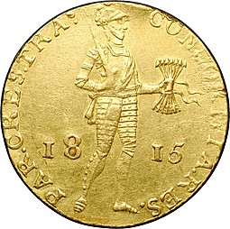 Монета 1 дукат 1815 Нидерланды Голландия Утрехт