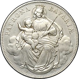 Монета 1 талер 1869 Мадонна Бавария Германия