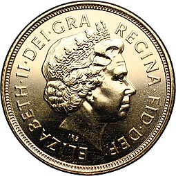 Монета 1 соверен (фунт) 2004 Великобритания