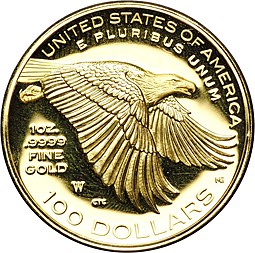 Монета 100 долларов 2017 Американская Свобода США