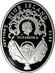 Монета 2 доллара 2010 Яйца Фаберже - Клевер Ниуэ