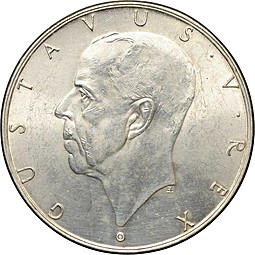 Монета 2 кроны 1938 300 лет поселению Делавэр Швеция