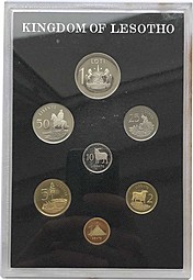 Годовой набор монет 1 сенте, 2,5,10,25,50 лисенте, 1 лоти 1979 PROOF Лесото