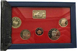 Годовой набор монет 1/2, 1, 5, 10, 50 долларов 1994 PROOF Тайвань