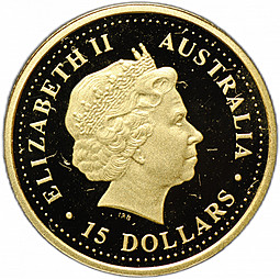 Монета 15 долларов 2006 Откройте Австралию Серый Кенгуру Австралия
