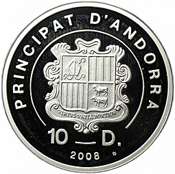 Монета 10 динар (динеров) 2007 Экстрим - Мотокросс Андорра