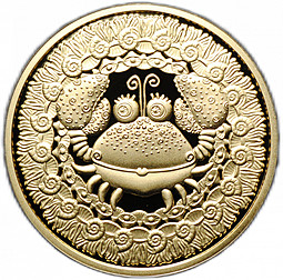 Монета 100 рублей 2011 Знаки зодиака Рак Беларусь