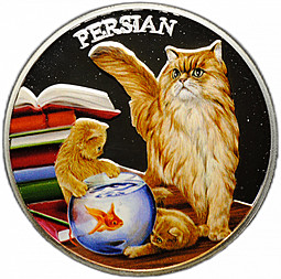 Монета 500 франков 2011 Персидский кот (кошка) Руанда