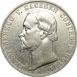 Монета 1 союзный талер 1862 Саксен-Кобург-Гота Германия
