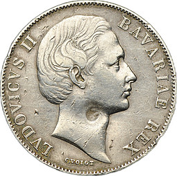 Монета 1 талер 1871 Мадонна Бавария Германия