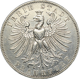 Монета 1 талер 1862 Немецкий фестиваль стрельбы Франкфурт Германия
