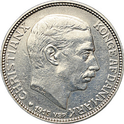 Монета 1 крона 1915 Дания