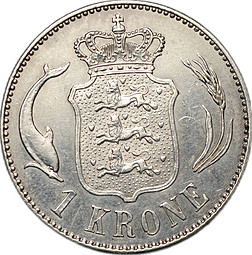 Монета 1 крона 1915 Дания