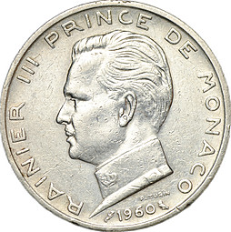 Монета 5 франков 1960 Монако