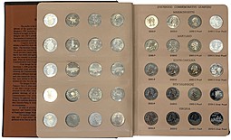 Коллекция 25 центов (квотер) 1999 -2009 США 56 монет Штаты и территории P + D + PROOF + серебро в альбоме