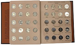 Коллекция 25 центов (квотер) 1999 -2009 США 56 монет Штаты и территории P + D + PROOF + серебро в альбоме