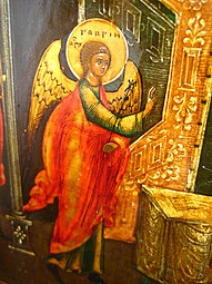 Икона Благовещение Пресвятой Богородицы 17x14 см XIX век
