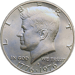 Монета 50 центов 1976 S 200 лет независимости США