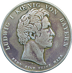 Монета 1 талер 1835 учреждение Баварского ипотечного банка Бавария Германия