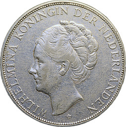 Монета 2 1/2 гульдена 1929 Нидерланды