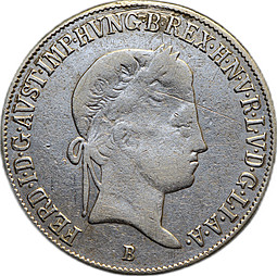 Монета 20 крейцеров 1840 Венгрия