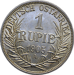 Монета 1 рупия 1905 A Германская Восточная Африка