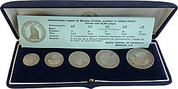 Набор монет 5, 10, 25, 50 сентаво, 1 кордоба 1972 PROOF Никарагуа