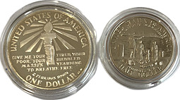 Набор монет 1 доллар, 50 центов 1986 100 лет статуе Свободы США
