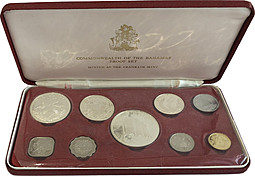 Набор монет 1, 5, 10, 15, 25, 50 центов 1, 2, 5 долларов 1974 PROOF Багамские острова