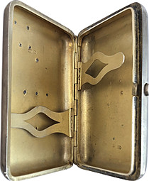 Портсигар серебро 84 пробы Вензель-накладка ОКЛ МВ в стиле Модерн клеймо I.P 157,7 грамм