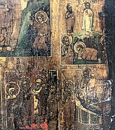 Икона Воскресение Христово с двунадесятыми праздниками 31х26,5 см