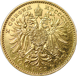 Монета 10 крон 1897 Австрия