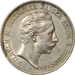 Монета 2 марки 1907 A Пруссия Германия