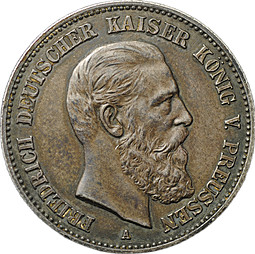 Монета 2 марки 1888 A Пруссия Германия