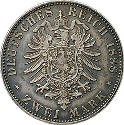 Монета 2 марки 1888 A Пруссия Германия