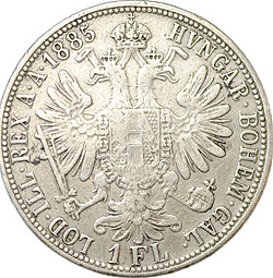 Монета 1 флорин 1885 Австрия
