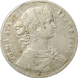 Монета 1 союзный талер 1860 Франкфурт Германия