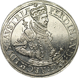 Монета 1 талер 1564-1595 Фердинанд II Габсбург Священная Римская империя