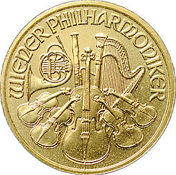 Монета 10 евро 2009 Венская филармония (филармоникер) Австрия