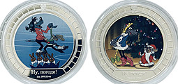 Набор 2 доллара 2011 Ну Погоди Советские мультфильмы Ниуэ 2 монеты