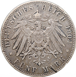 Монета 5 марок 1904 A Пруссия Германия